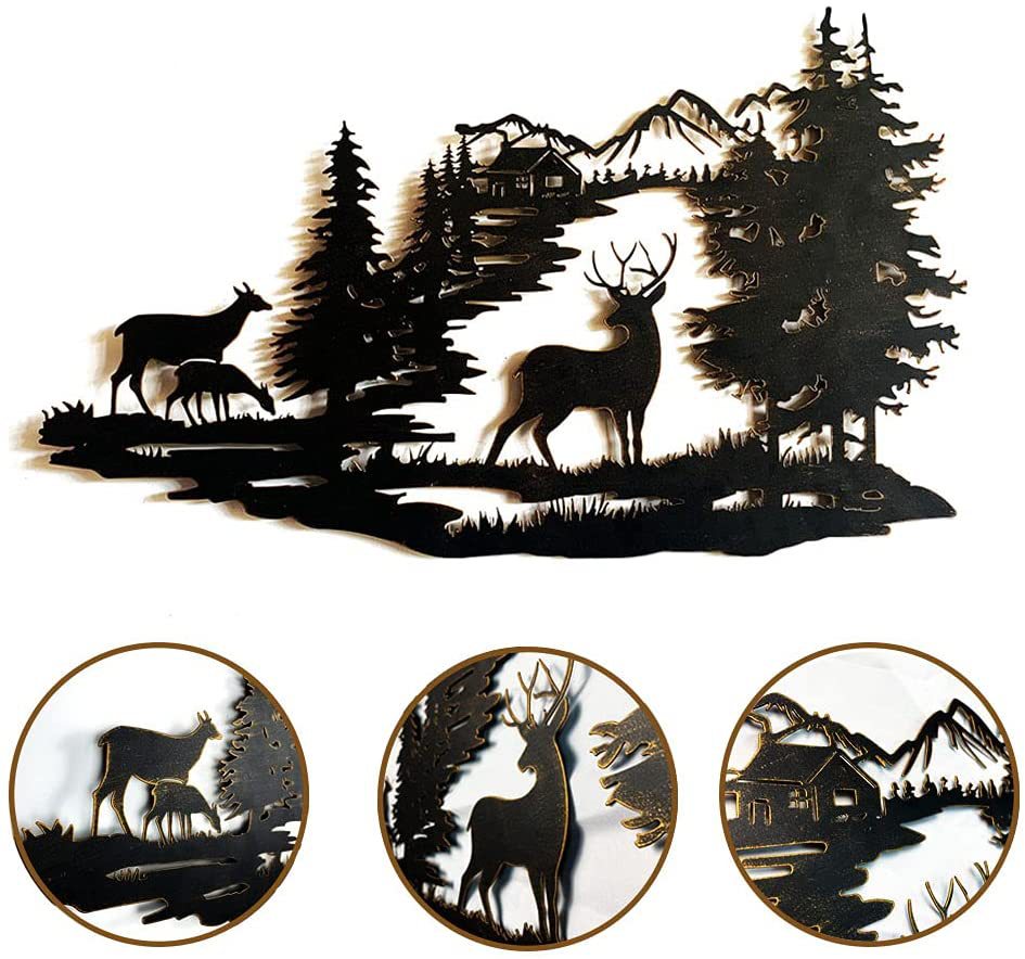 Wrought Iron Forest deer Art Crafts
