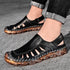 Men Hand Stitching Anti Collision Closed Toe Outdoor Leather Sandals