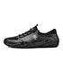 Men Comfy Leather Hand Stitching Breathable Mesh Fabric Non Slip Soft Casual Driving Shoes