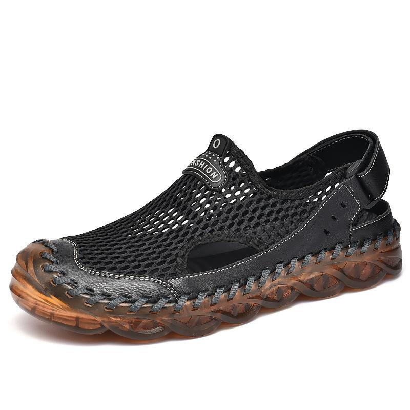 Men Closed Toe Hand Stitching Mesh Outdoor Water Shoes