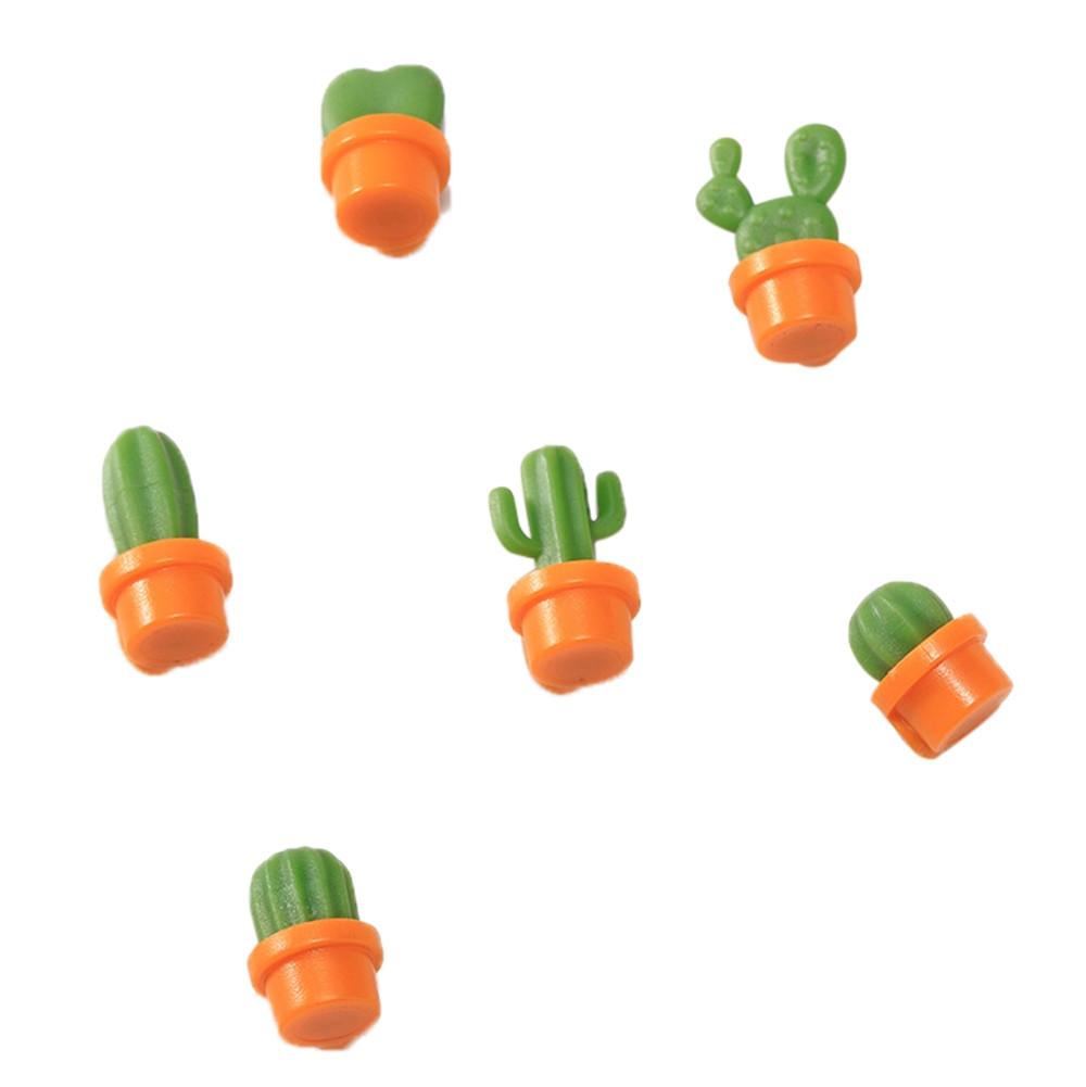 6pcs Cute Succulent Plant Magnet Button Cactus Refrigerator Message Sticker