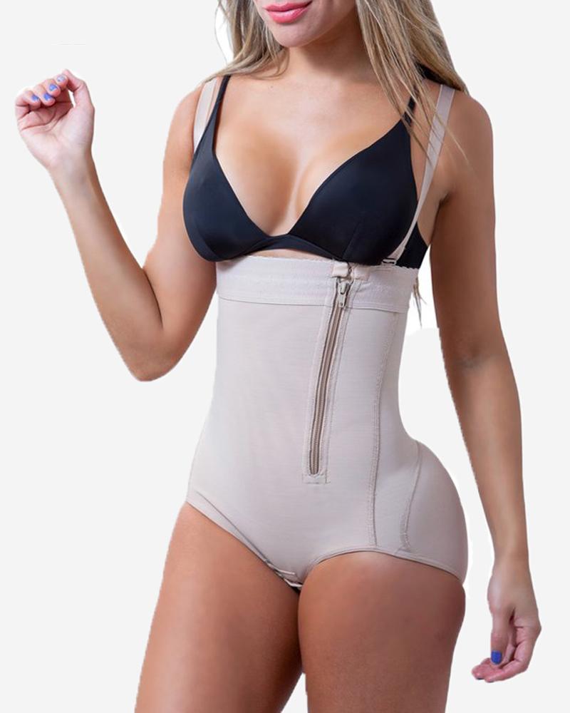 Women Post Liposuction Girdle Clip Zip Bodysuit