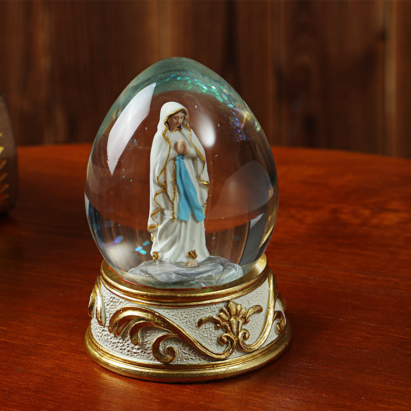 Jesus Virgin Crystal Glass Ball