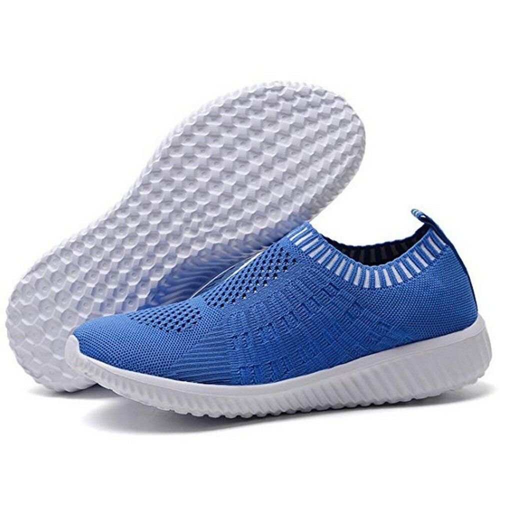 Mesh Women Casual Slip Shoes FlyKnit Breathable Sneakers Anti Soles