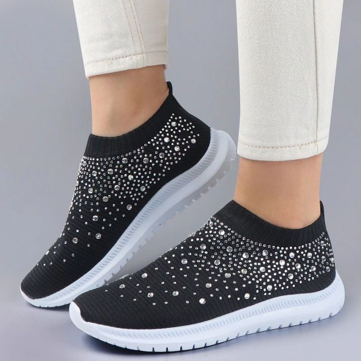 Women Crystal Breathable Orthopedic Slip Walking Shoes