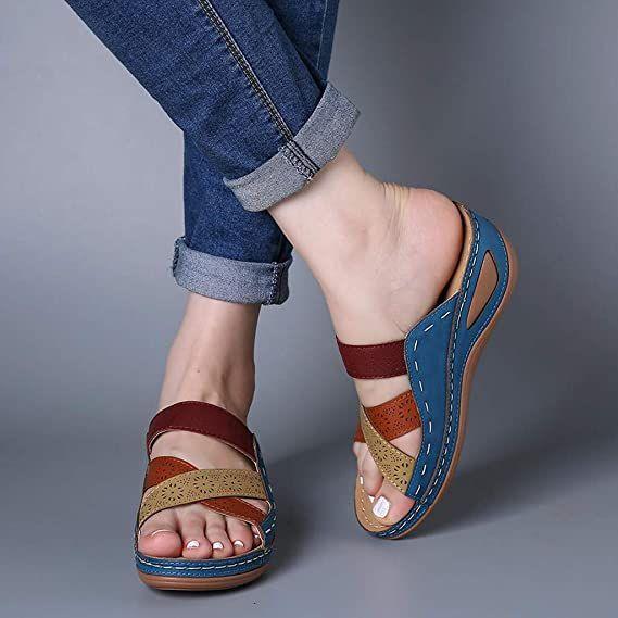 Women Premium Orthopedic Open Toe Sandals Vintage Anti Slip Breathable Summer