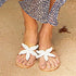 Women Fashion Starfish Beaded Slippers