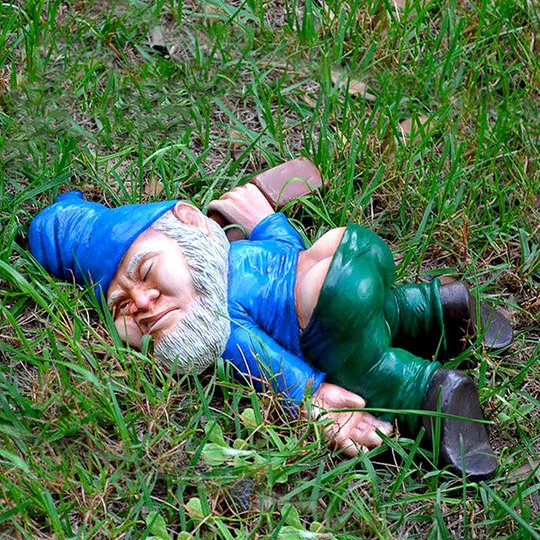 Drunk Garden Gnome Statue