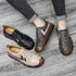 Men Comfy Leather Wearable Soft Sole Handmade Stitching Casual Flat Shoes