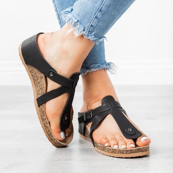 Women Thong Wedge Sandals Heel Summer Slippers