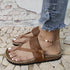 Women Leather Hit Color Thongs Slip Slippers