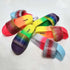 Women Fashion Shining Rhinestone Rainbow Hit Color Slip Platform Slippers