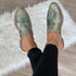 Women Slip Slippers Mules Leaves Pattern Shoes