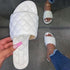 Women Round Toe Leatherette Flat Heel Slippers
