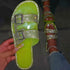Women Trendy Sparkle Rhinestones Open Toe Adjustable Buckle Slip Flat Heel Slippers