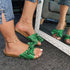 Women Fabric Characteristic Pattern Bowknot Open Toe Slip Platform Slippers