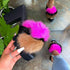Women Multicolor Furry Thick Heel Slippers