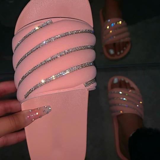 Women Rainbow Diamond Soft Slippers