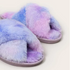 Women Tie Dyed Soft Fur Slippers