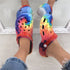 Women Stylish Rainbow Multicolor Slip Slides Platform Slippers