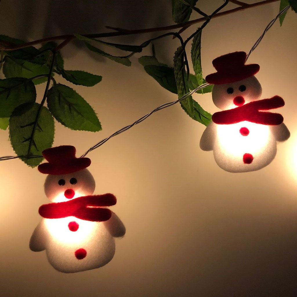 Christmas Plush Snowman String Lights Tree Pendant