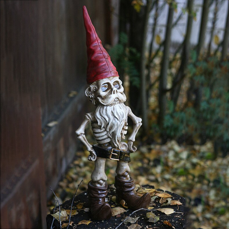 Gnome Skeleton Garden Statue Sculpture