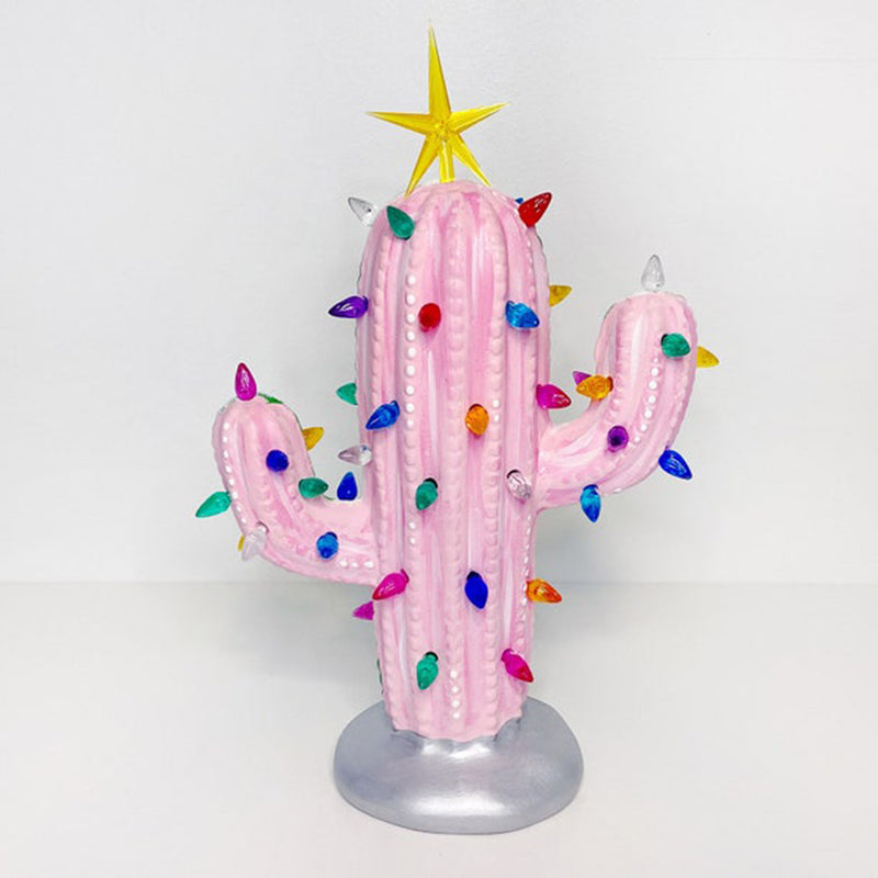 Lighted Christmas Cactus White DIY Craft Version
