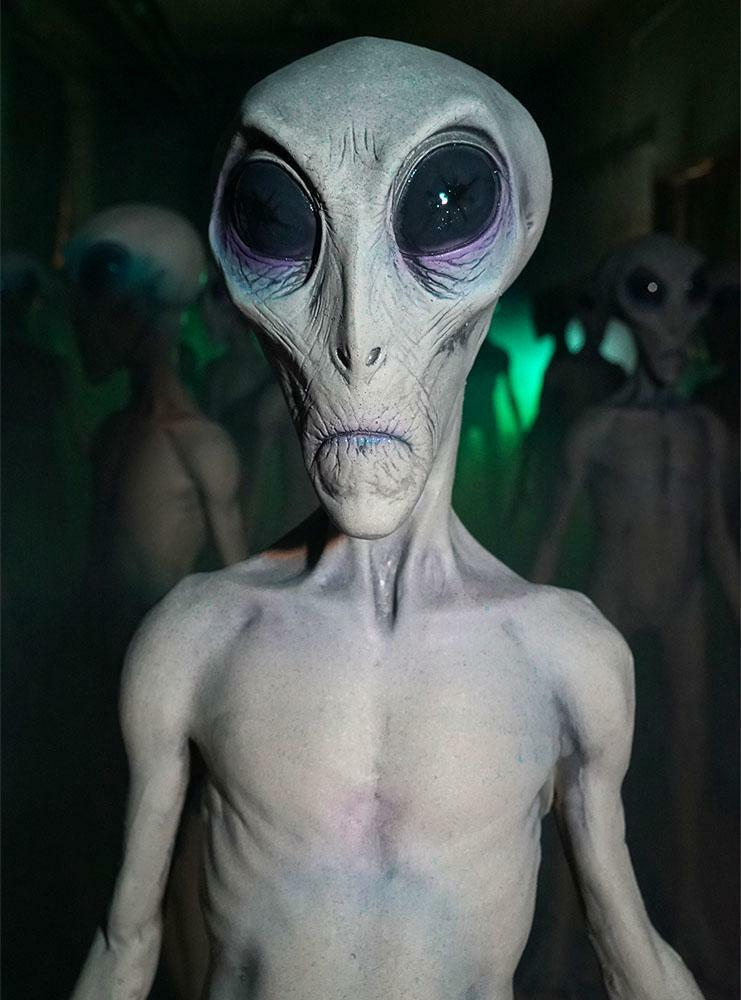 EXPERTLY SCULPTED PAINTED ROSWELL ALIEN