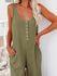 Round Neck Buttoned Loose Wide leg Jumpsuit