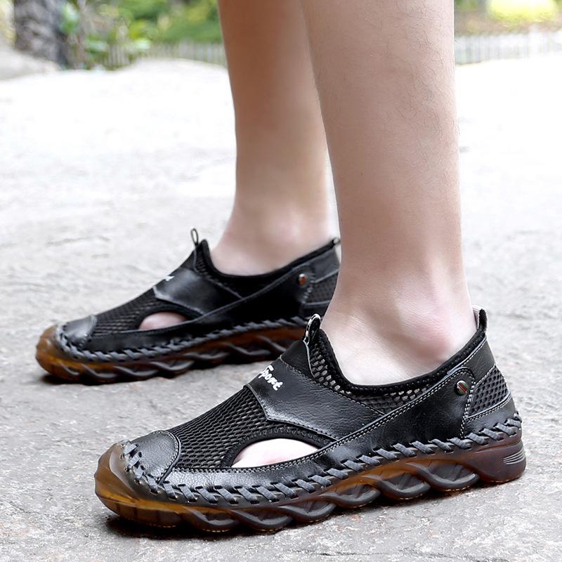 Men Brief Slip Hard Wearing Closed Toe Hand Made Outdoor Sandals