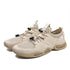 Men Mesh Leather Splicing Breathable Non Slip Outdoor Sneakers