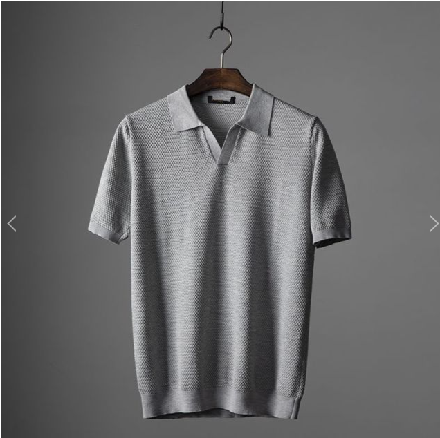Men's Knitted Casual Polo Shirt