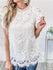 Round Neck Lace Solid Color Shirt