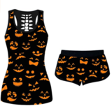 HallowShack Halloween Sleeveless Shorts SET