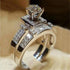 Silver Gold Set Ring Set Geometric Ring Gift