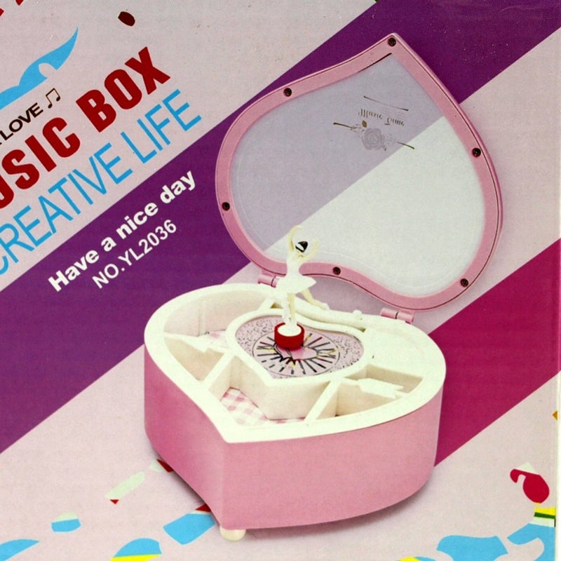 Peach Heart Ballet Girl Music Box Creative Music Jewelry Box