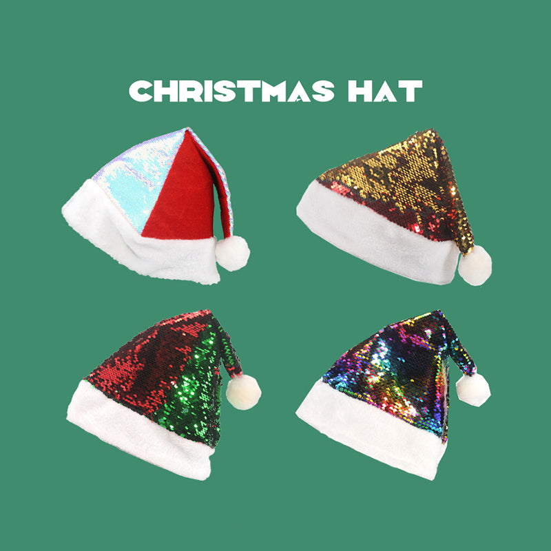 Sequined Two tone Christmas Hat