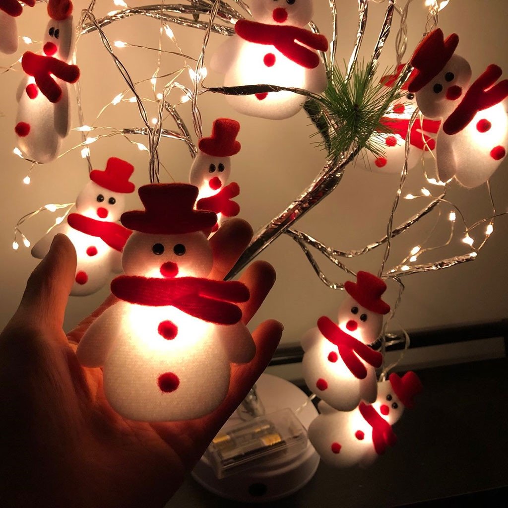 Christmas Plush Snowman String Lights Tree Pendant