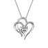 Women' Heart Shape Pendant Necklace Silver Necklace Gift