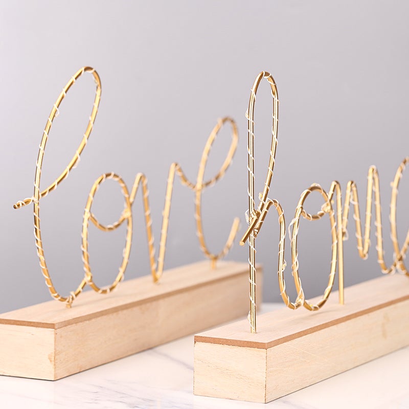 Home Decor Figurines Ornaments LED Lamp Light LOVE Letters Living Room Bedroom Layout Decoration Valentine's Birthday Gift