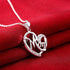Women' Heart Shape Pendant Necklace Silver Necklace Gift
