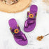 Women Comfy Flower Embroidered Clip Toe Slip Wedges Slippers