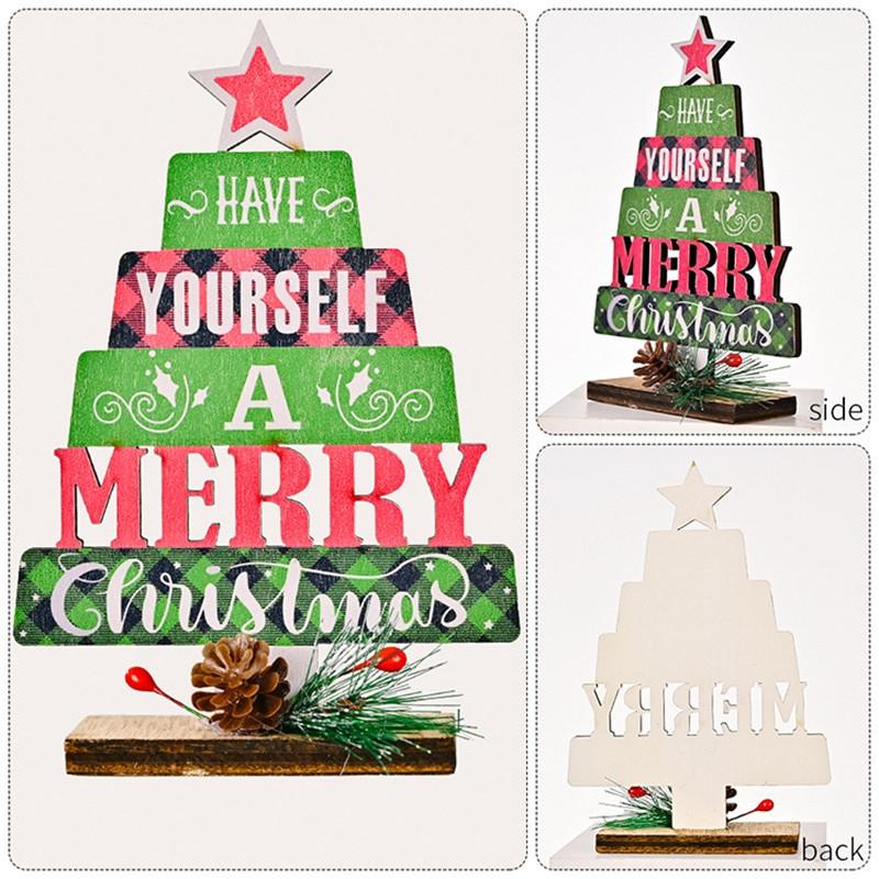 Christmas Tree Shape Desk Ornaments Party Decoration English Alphabet