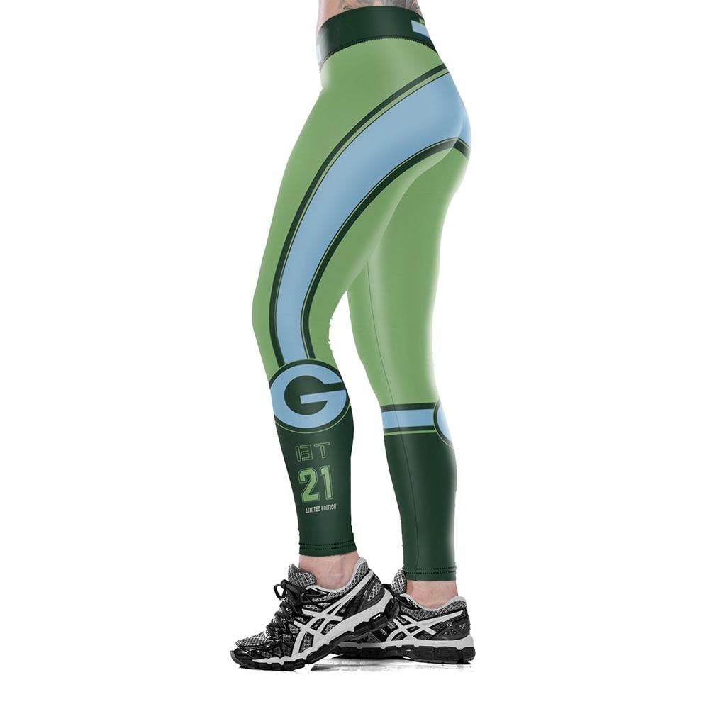 Green Bay Packers 3D Print YOGA Gym Sports Leggings High Waist Fitness Pant Workout Trousers