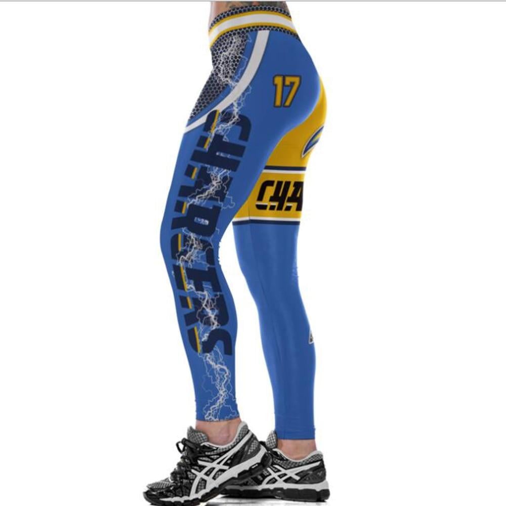 Los Angeles Chargers 3D Print YOGA Gym Sports Leggings High Waist Fitness Pant Workout Trousers
