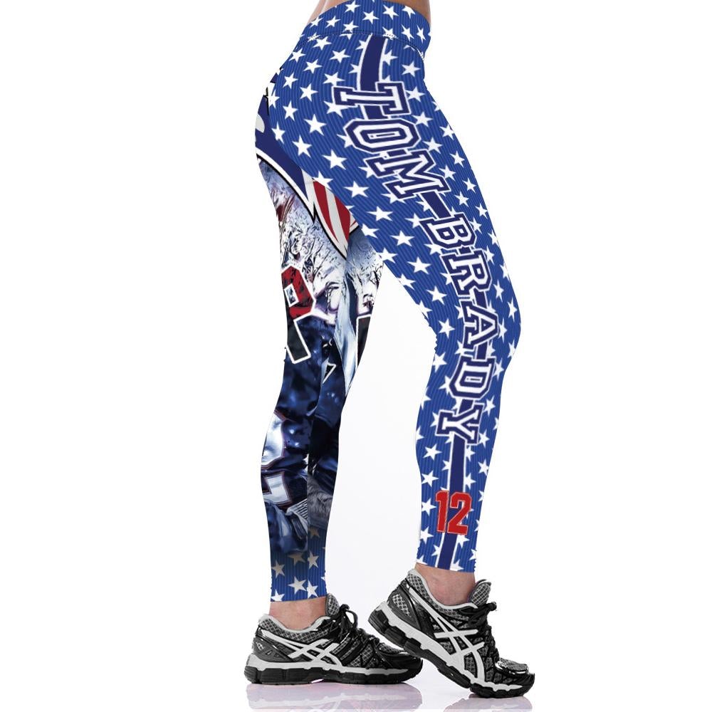 New England Patriots 3D Print YOGA Gym Sports Leggings High Waist Fitness Pant Workout Trousers