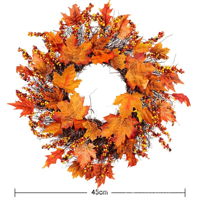 Autumn Maple Leaf Wreath Christmas Decoration Thanksgiving